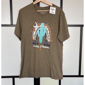 Lulu Mac Womens T-Shirt Sz XL Cactus Dreamer NWT Southwestern Bohemian Desert